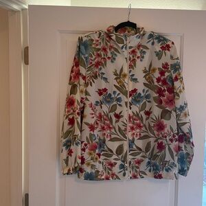 Blair Vintage Floral Zip Up Track Jacket Outdoor Spring Garden Size Médium
